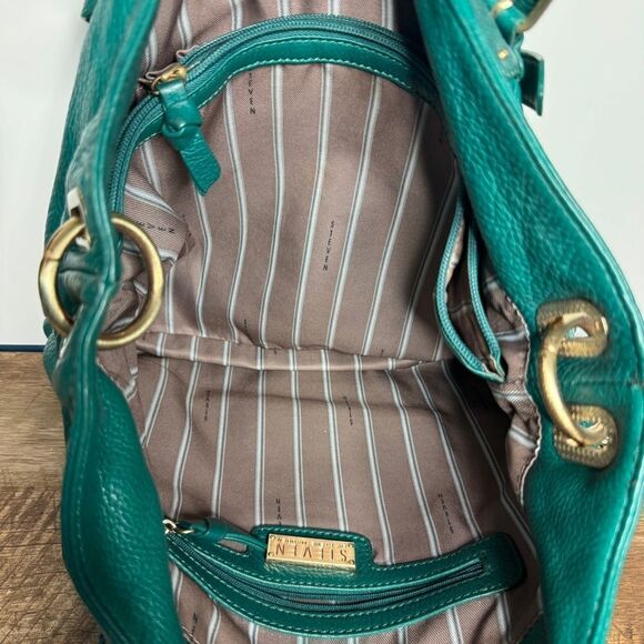 Steven Steve Madden green pebbled leather tassel slouchy hobo bag - Picture 10 of 16